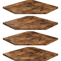 Corner Shelf Set with Cable Management, 4-Piece Solid Wood Wall Mounted Shelves in Brown, Black or White for Bedroom and Bathroom Storage