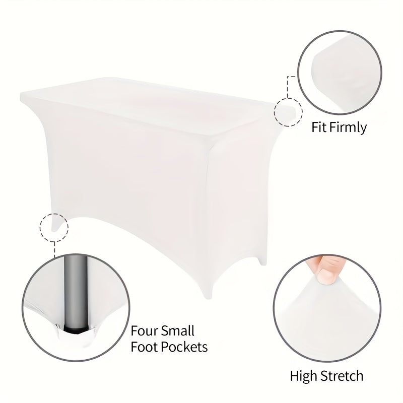 2/4/8/12 Pack Table Cloths 6FT Tablecloths Spandex Fitted Suitable For Rectangular Tables, Wrinkle Resistant Elastic Tablecloth, Ultimate Desktop Protective Cover, Suit For Parties, Trade Exhibitions, Mothers Day, Weddings Decor Kitchen