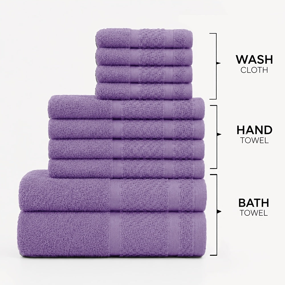 32pcs/16pcs/10pcs Bath Towel Set, 4pcs Bath Towels&2pcs Hand Towels&4pcs Washcloths, Solid Color, Cotton Towel, Absorbent, Quick-drying, Soft And Comfortable, Bathroom Supplies, Towels for Bathroom, Shower And Hotel
