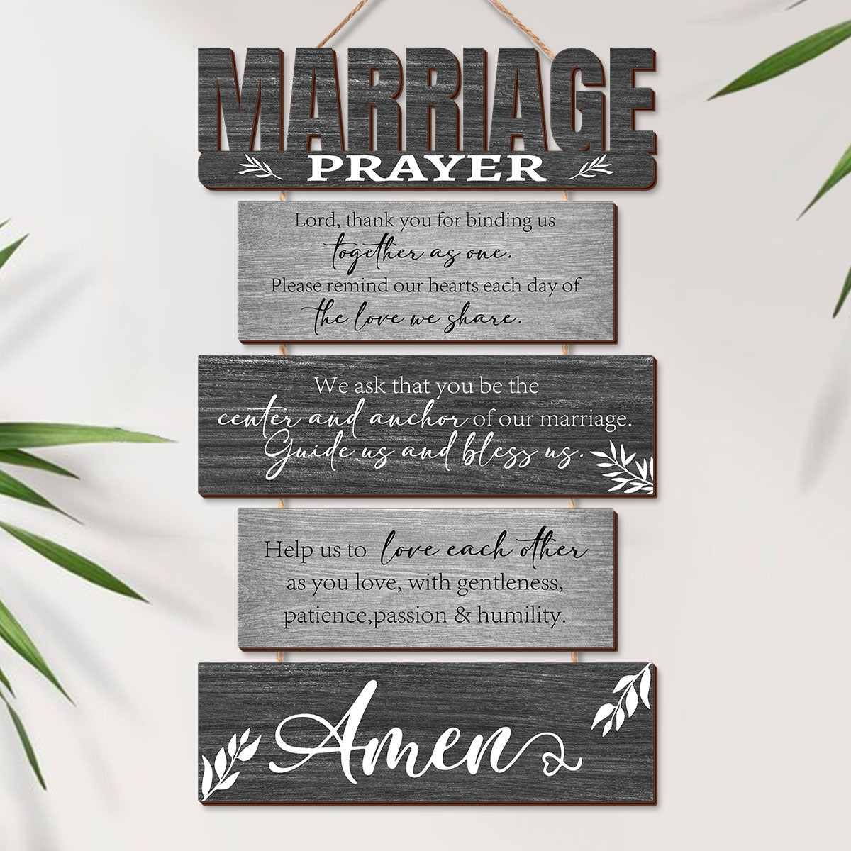 1 Set Wall Decor for Living Room-Wall Hangings for Home/ Wall Decoration Items for Living Room, Wall Art, Bedroom Wall Decor-Marrige Prayer Sign-Autumn Halloween Thanksgiving Winter Christmas Decor for Couple Wife Husband-Vintage Exquisite Wall Decor