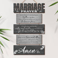 Marriage Prayer Wall Sign with Rustic Gray and Black Hanging Panels, Christian Living Room and Bedroom Decor for Couples, Wedding and Anniversary Gifts