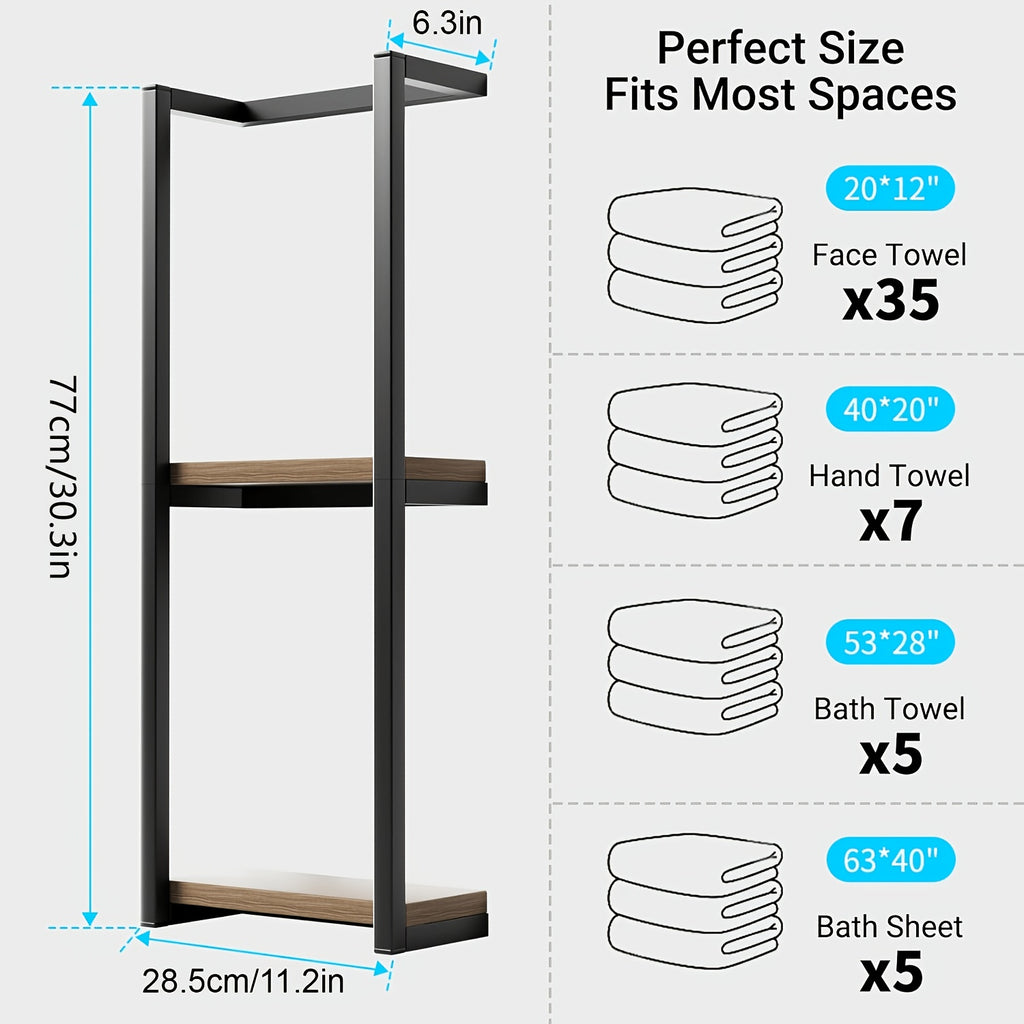 1Packs/2Packs 2 Layer Towel Storage Rack, Wall Hanging Towel Storage Rack, for home Decor Rack, Space Saving Organizer For Home Rooms, Bathrooms, Bedrooms