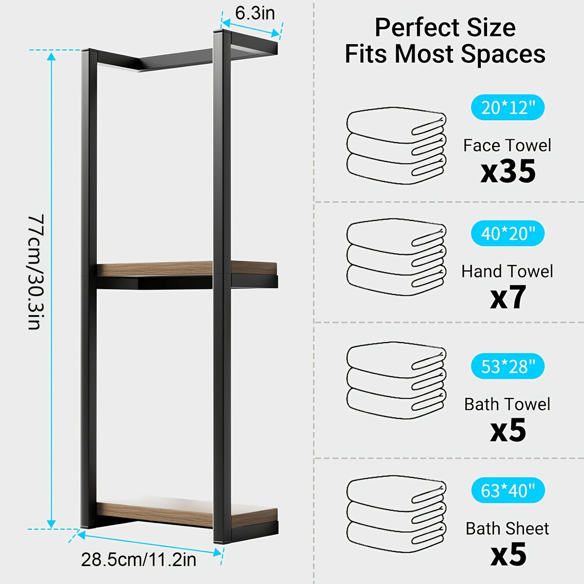 1Packs/2Packs 2 Layer Towel Storage Rack, Wall Hanging Towel Storage Rack, for home Decor Rack, Space Saving Organizer For Home Rooms, Bathrooms, Bedrooms