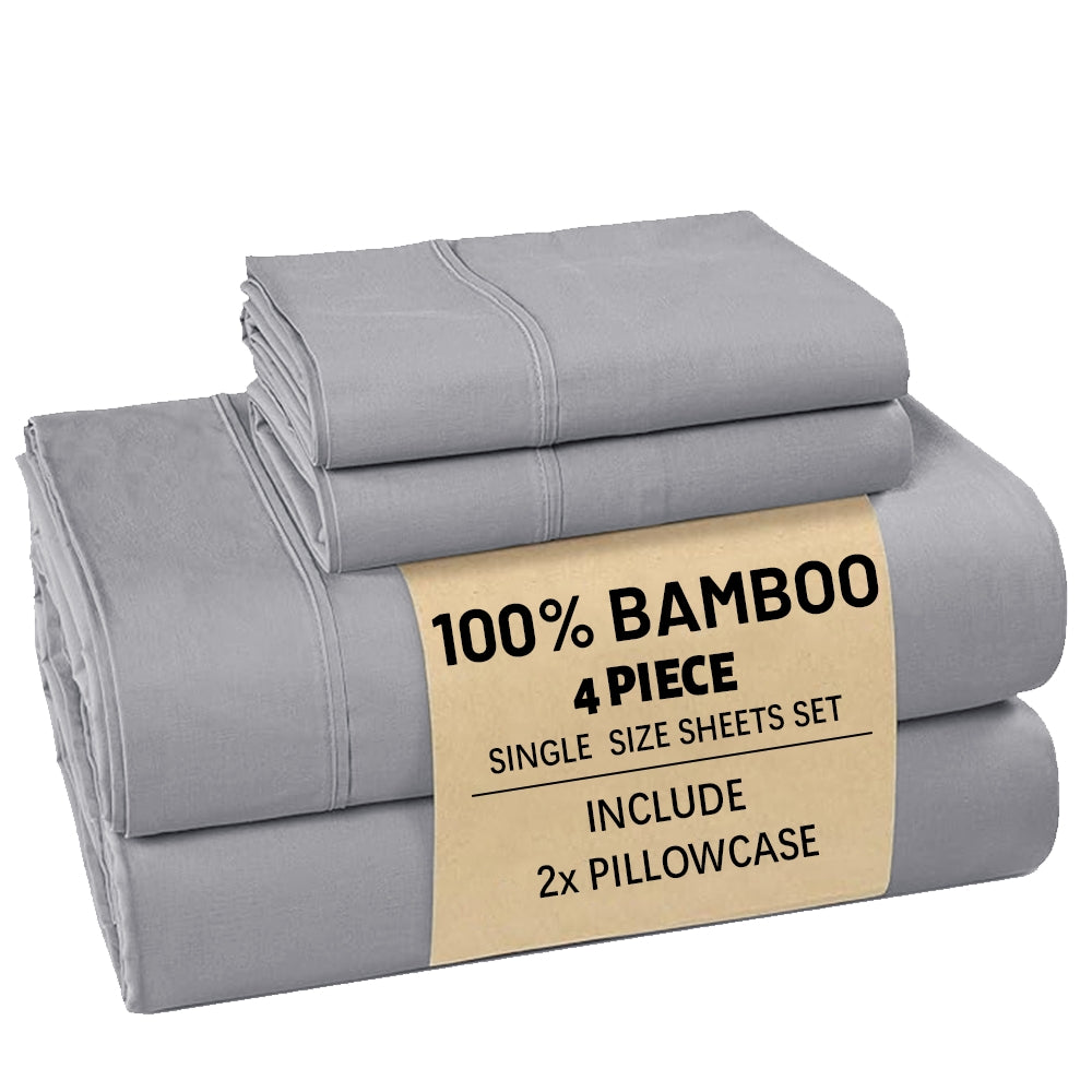 [Deep Sleep] 4/6pcs Bamboo Bed Sheet Set, Luxury Soft & Cooling Sheet Set For Hot Sleepers, 5 Star Hotel Experience Bed)Child Sheets Sets Deep Pocket Up To 16"Breathable Bedding For Room, Hotel 2200TC Bedding Sheets Queen Bed Sheets W/ Random Color