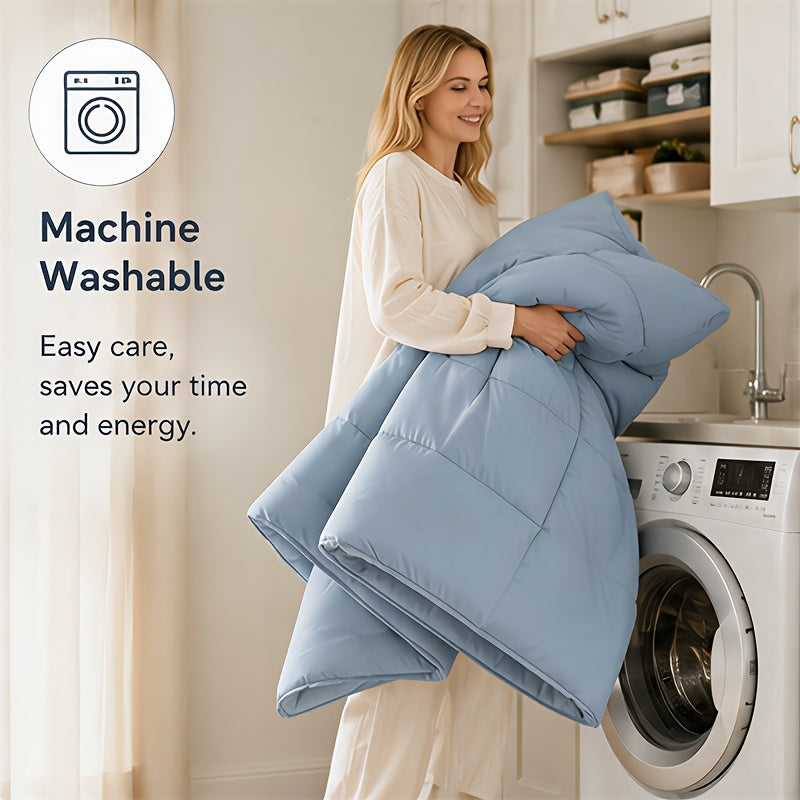 Cooling Summer Comforter Set, Double-Sided Breathable Tech Fabric with Pillowcases, Machine Washable Lightweight Bedding in Twin Queen and King