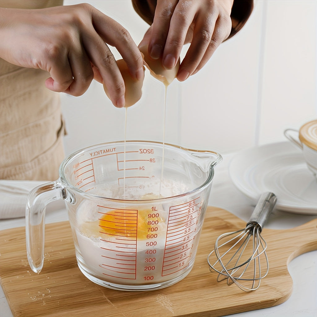 1/3pcs Glass Measuring Cups, 11.83oz 16.91oz 33.81oz Transparent, Ergonomic Handle Design, Tempered Glass, Dishwasher, Freezer, Microwave And Preheat Oven Safe