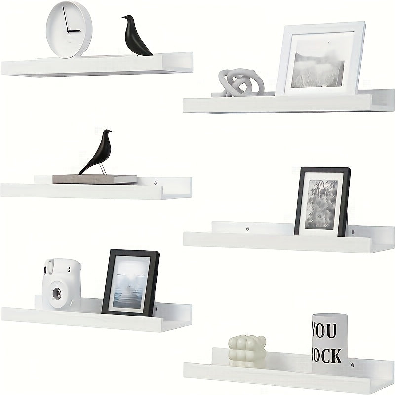 4/6pcs Carbonized Black Floating Shelves, Rustic Wood Shelves, Wall Mounted Shelf for Bathroom Decor, Bedroom, Living Room, Plants, Kitchen, Bathroom, Bathroom, Office, Multi Size The Best Gifts for Father's Day And Independence Day, Floating Shelves