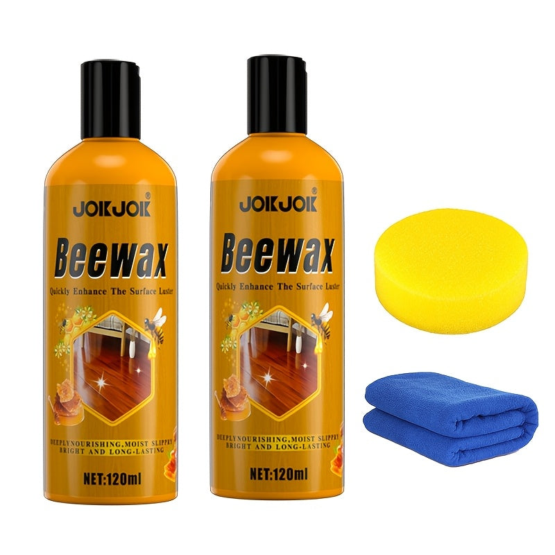 3pcs Professional-Grade Natural Beeswax Wood Repair & Care Kit | Deeply Moisturizes To Prevent Dryness And Cracks | Suitable For Solid Wood Furniture, Floors, Countertops, Doors & Windows | Eliminate Dullness And Scratches, Easily Restore Like-New