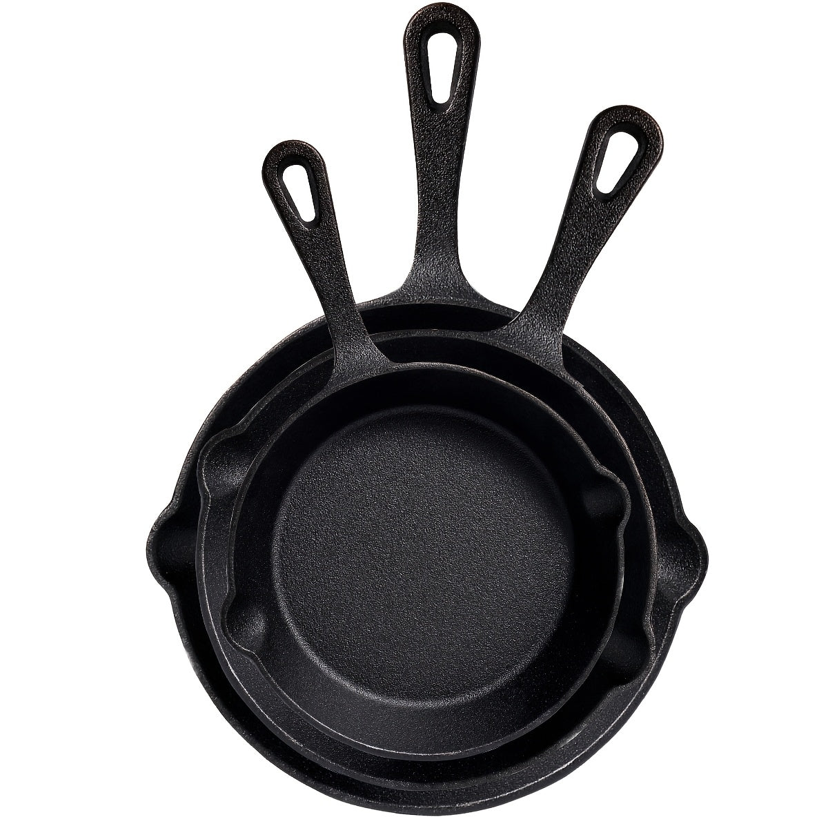 Cast Iron Skillet, Cast Iron Frying Pan Uncoated Set, Frying Pan with Drip Spout, Heavy Duty Pan Cookware, Household Pans, Kitchen Accessories, Home Cooking, Suitable for Frying, Stir-Frying, Cooking, Baking, Camping Gear And Equipment