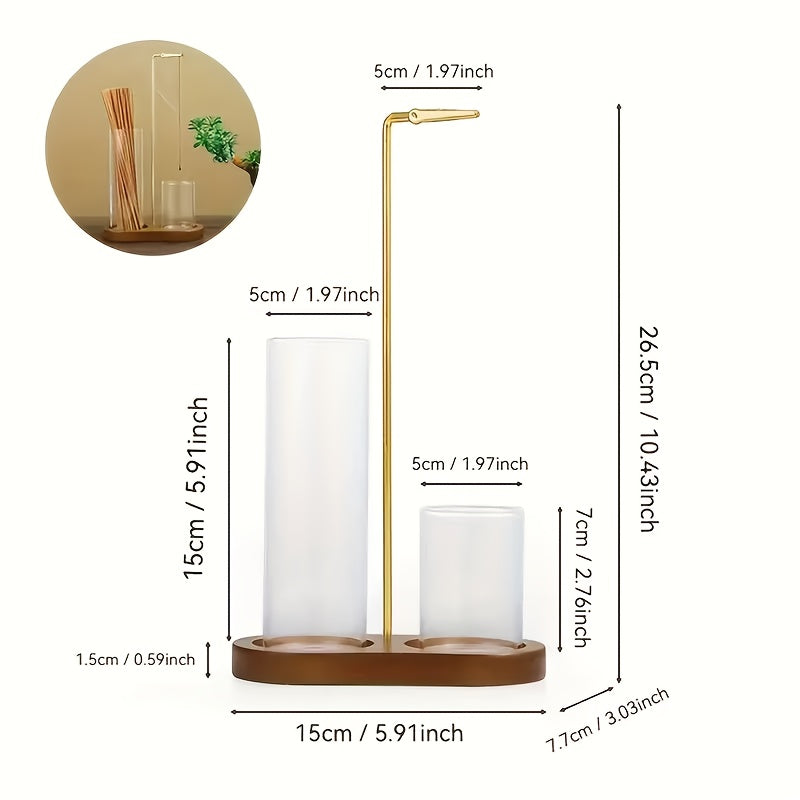 2-in-1 Glass Incense Burner with Removable Ash Collector and Candle Holder- Suitable for Meditation, Yoga, Tea Spaces, and Home Decor- A Practical Tool for Relaxation and Spiritual Practice
