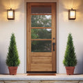 Potted Artificial Cedar Trees, UV-Protected Faux Topiary in 3, 4 or 5 Foot Single and Two-Tree Options for Front Porch Patio Home and Office Decor