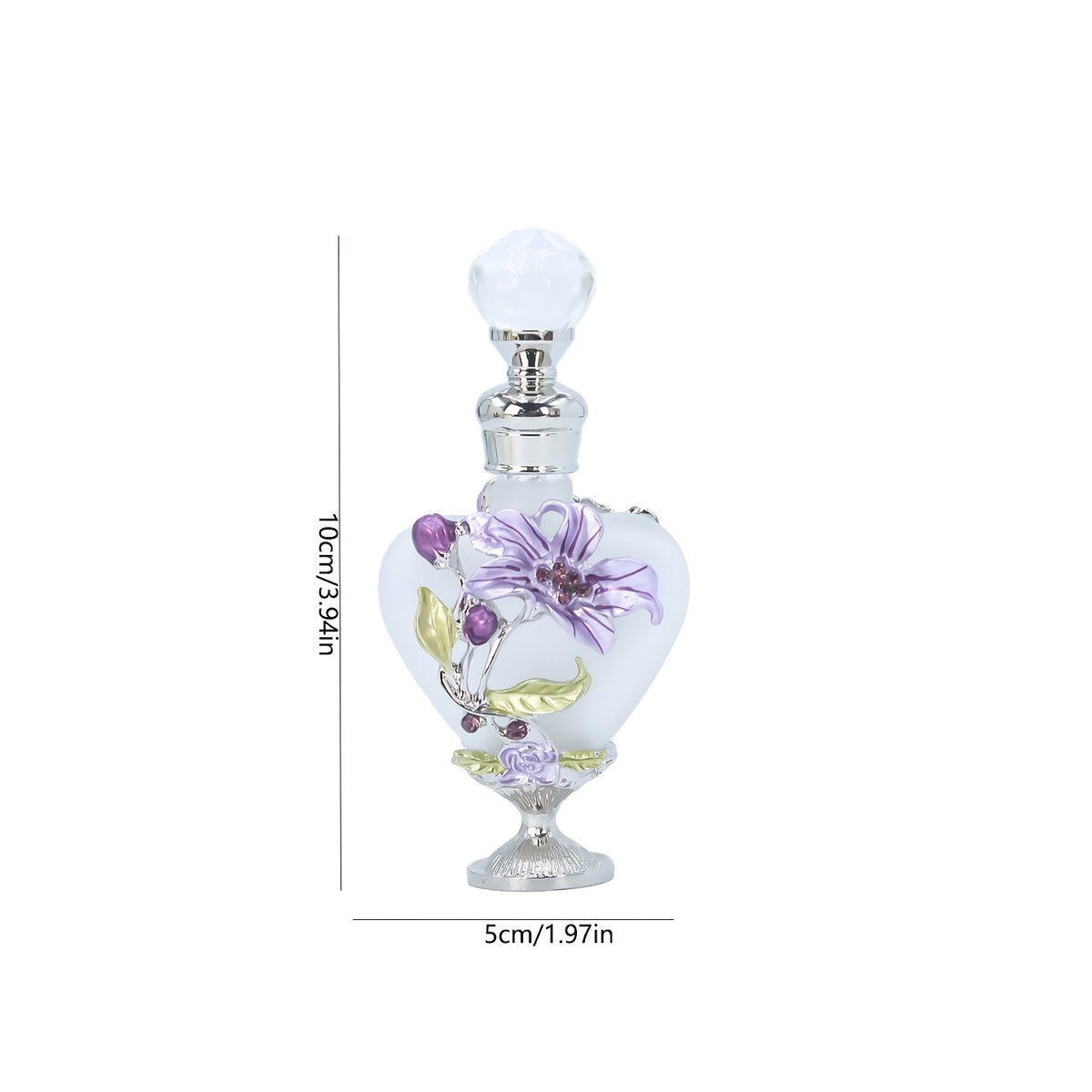 Enamel Peach Heart Bottle 0.34oz Vintage Orchid, Refillable Containers, Portable Decorative Essential Oil Bottle, Holiday Travel Perfume And Essential Oil Personal Care Dispenser Bottle, Have For The Sophisticated Girl (No Perfume, Empty Bottle Only)