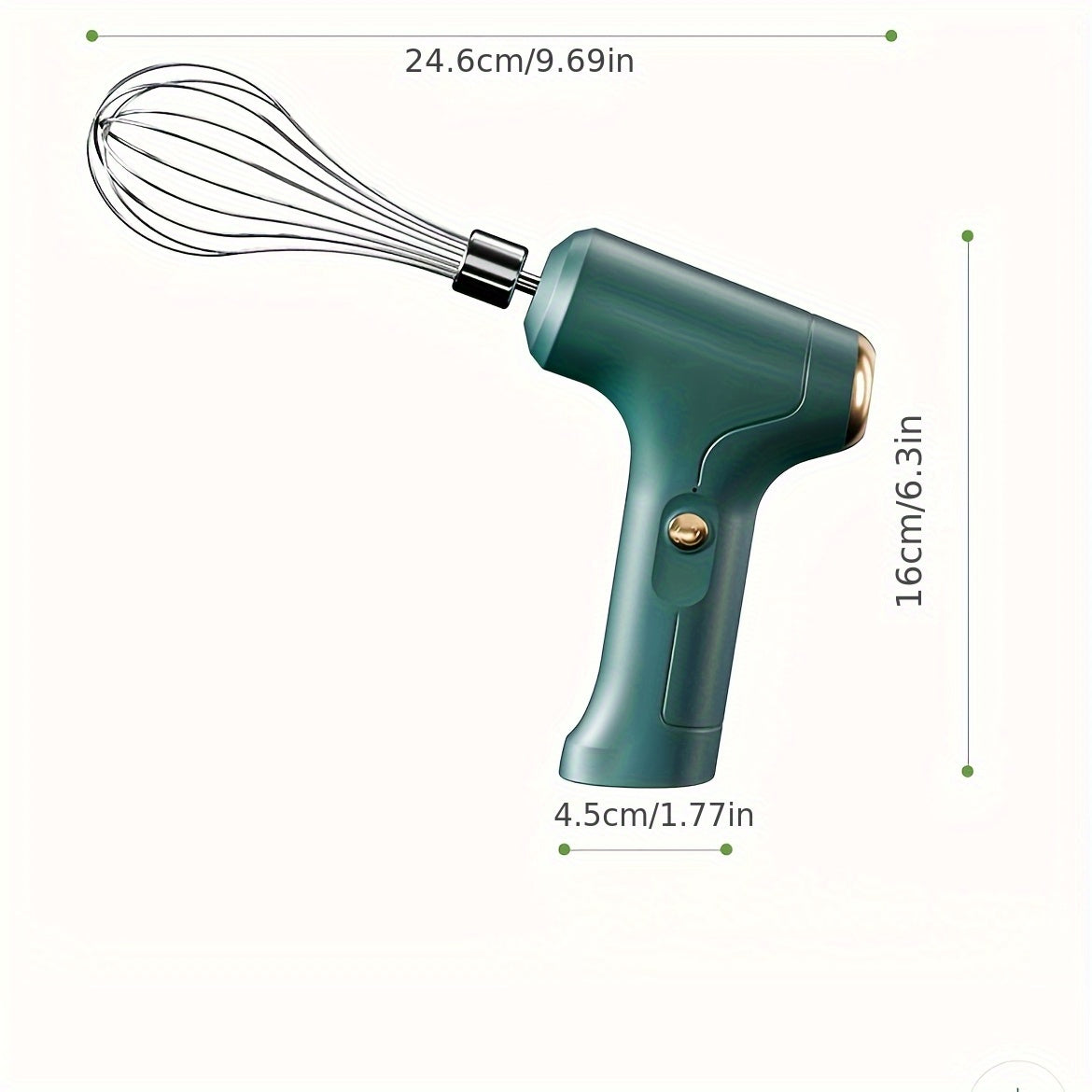 Hand Mixer | Household Cordless Electric Hand Mixer, USB Rechargeable, 304 Stainless Steel, With 2 Detachable Stir Whisks, 3 Speed Modes for Kitchen Baking