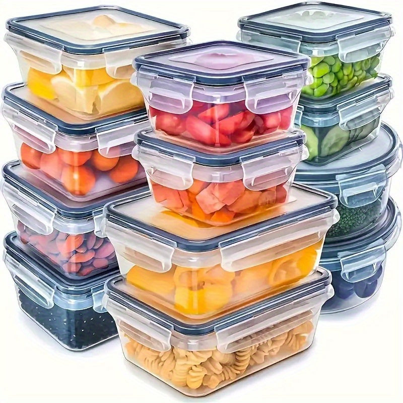 48/24pcs Food Storage Container Set, Fresh-Keeping Boxes, Easy-to-Secure Lids -  Airtight Plastic Containers, Suitable For Pantry, Travel, Outdoor Picnics, Kitchen Organization, Comes With Labels And Marker, (24/12Lids + 24/12Containers)