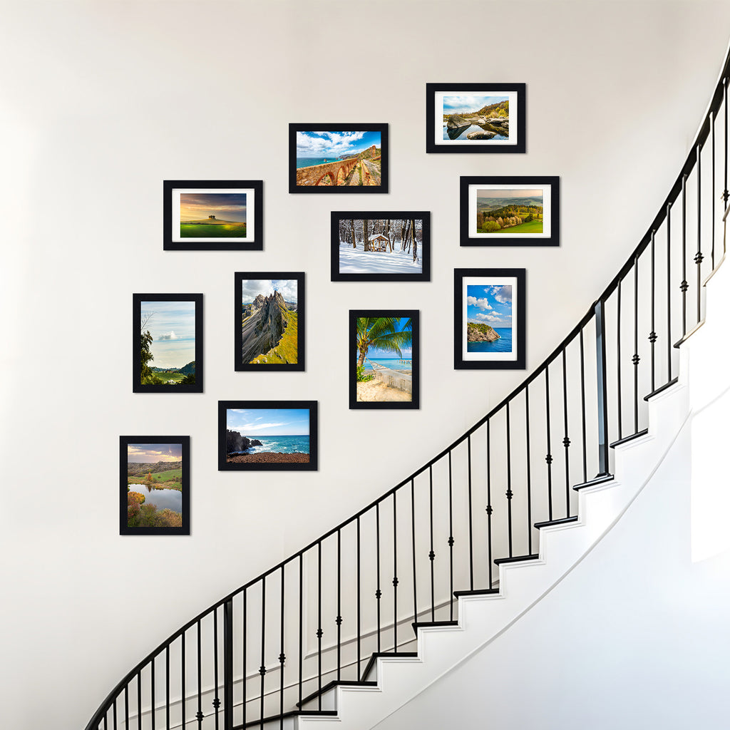 24 Pcs Picture Frame, Made of Sturdy Frame for 4x6in or 5x7in or 8x10in, Wall and Tabletop Display Thin Border Photo Frames for Home Decor, Black