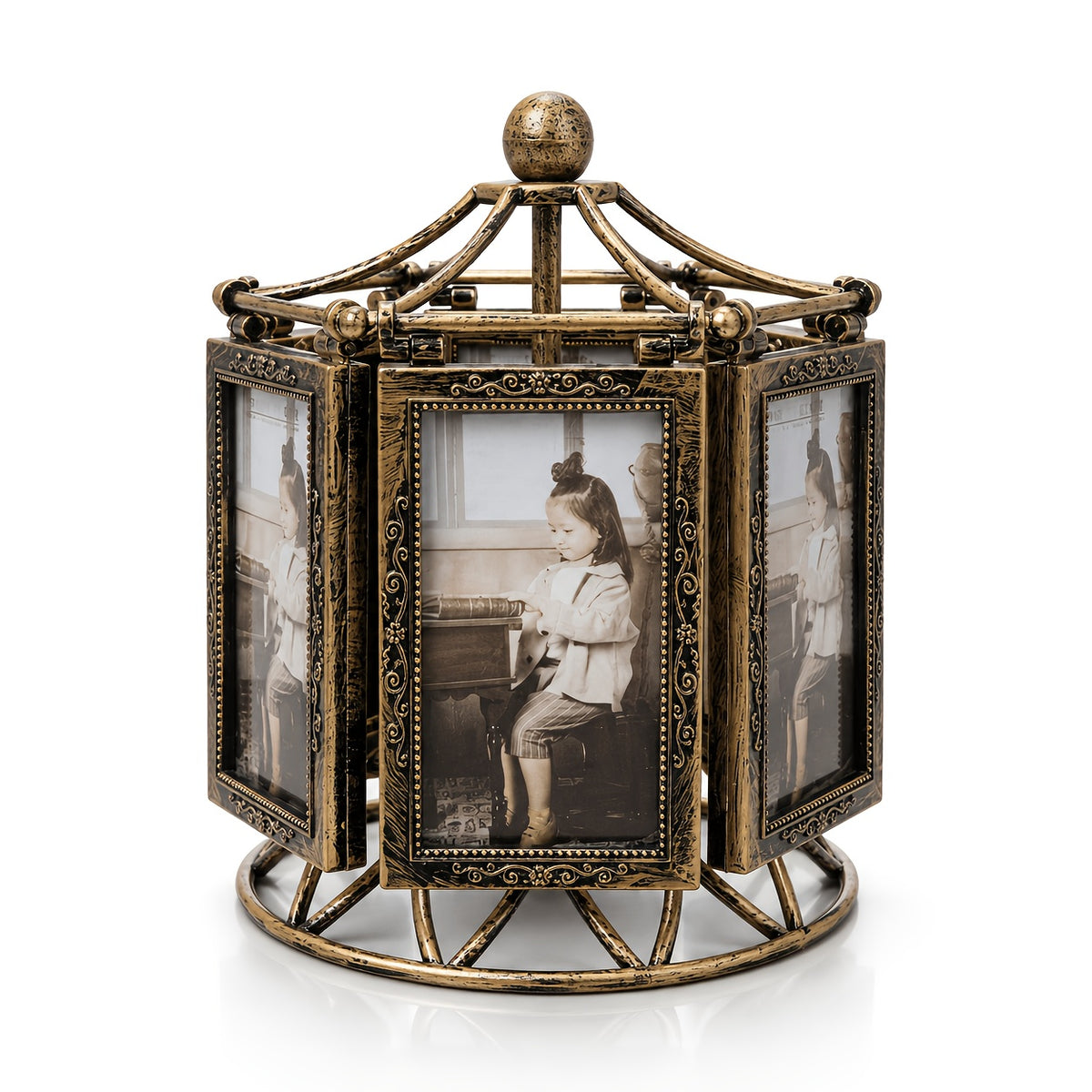 Vintage Rotating Ferris Wheel Photo Frame - 8 4-inch Photo Frames - Exquisite Living Room, Bedroom, Desk Furnishings - Perfect for Valentine'S Day, Birthday, Christmas Gifts (Frame Material ABS Plastic)