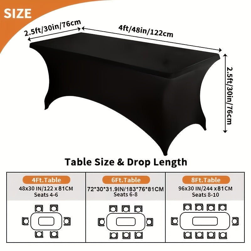 2/4/8/12 Pack Table Cloths 6FT Tablecloths Spandex Fitted Suitable For Rectangular Tables, Wrinkle Resistant Elastic Tablecloth, Ultimate Desktop Protective Cover, Suit For Parties, Trade Exhibitions, Mothers Day, Weddings Decor Kitchen