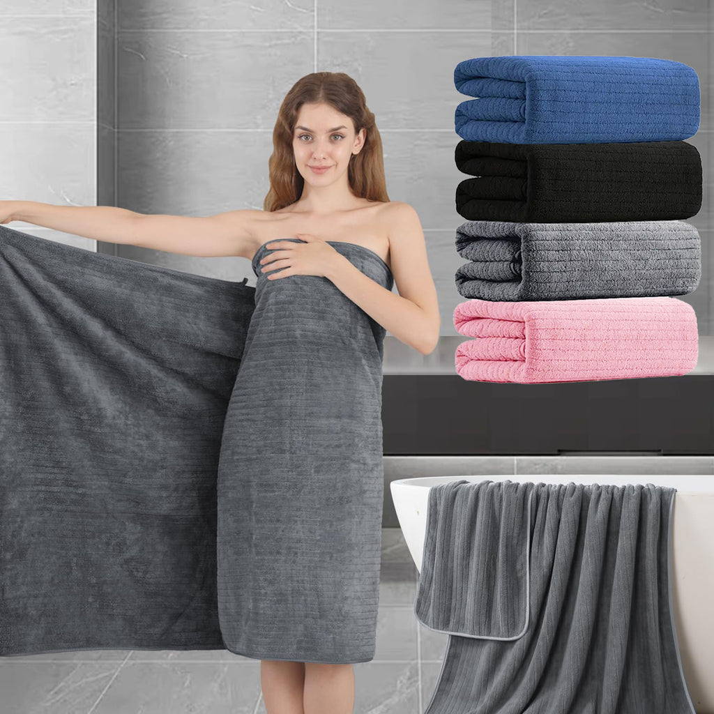 4 Pack Extra Large Bath Sheet, 35"x70" Inch Ultra Soft Fluffy Towel, Oversized Bath Towel Set, Premium Microfiber Bathroom Towel Set Highly Absorbent Quick Dry Shower Towel for Bathroom, Hotel, Spa