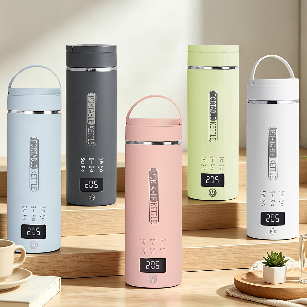 1pc Travel Electric Kettle Portable Small Small Kettle Water Boiler, Water Heater with 6 Temperature Controls, 304 Stainless Steel, Auto Shut-Off And Boil-Dry Protection, BPA-Free, 15.2oz Can Be Applied to Brew Coffee, Brew Flower Tea, Brew Milk