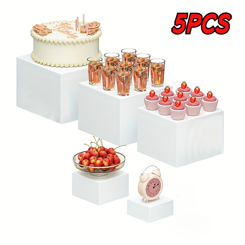 5pcs Square White Acrylic Display Stands