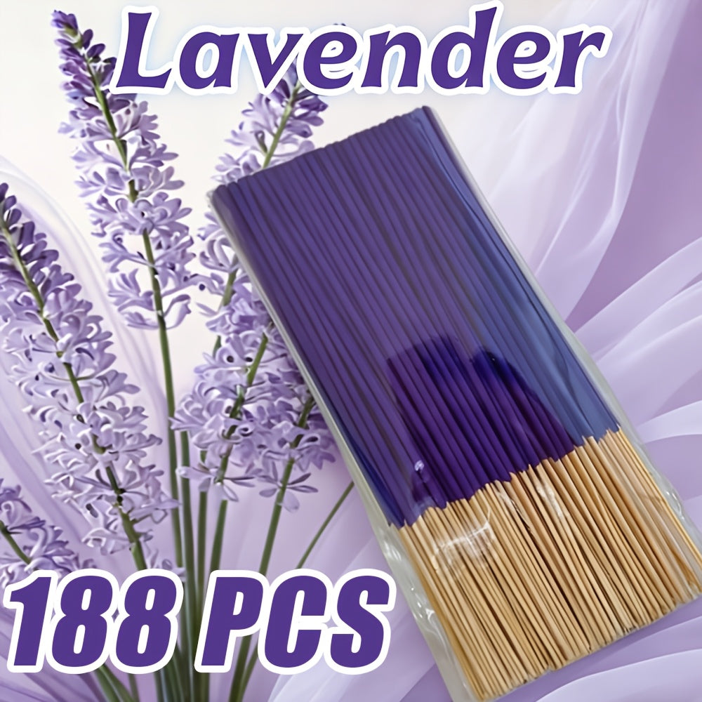 Handmade Natural Lavender Incense Sticks Suitable for Decor, & Meditation - Essential Oil Infused Sticks with Flower Powder, Calming Brain-Boosting Fragrance for, Gifts for &
