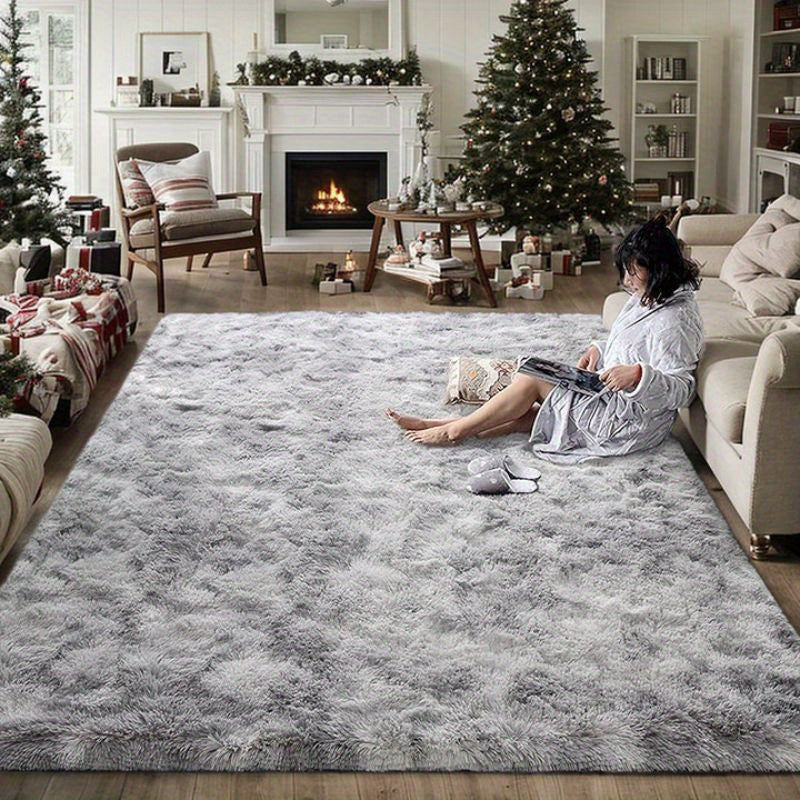 6x9 Shag Area Rug, Soft Fluffy Indoor Floor Carpet in Gray, Coffee, Black and Tie-Dye Gray Options for Living Room, Bedroom and Dorm Decor