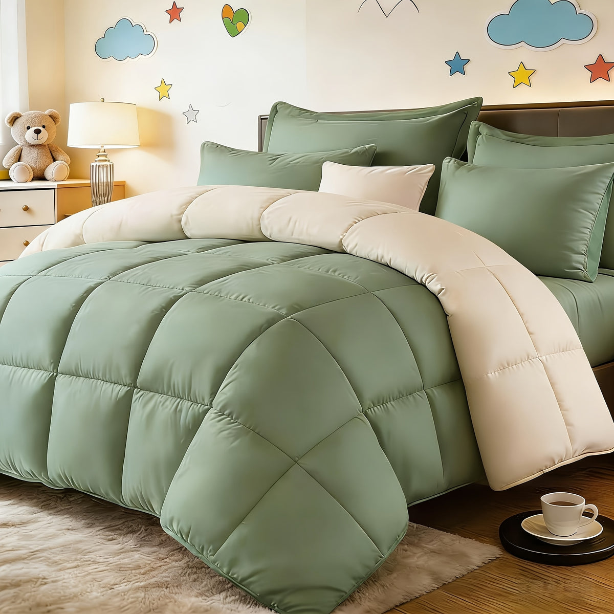 2/3pcs Red And Black bedding with All-Season Comforter, Available in Standard Double/King Double/Super King Sizes. Includes 1 Comforter And 1/2 Pillowcases, Suitable for Kids' Rooms, School Dormitories, Apartments