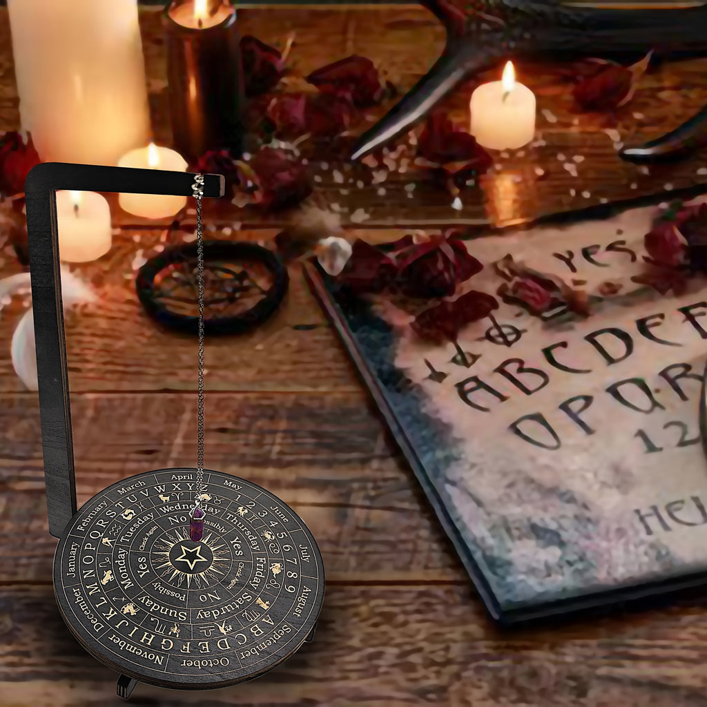 Three-Dimensional Wooden Stand for Divination, Featuring Witchcraft Elements, Crystal Display, And Altar Supplies. Ideal for Pendulum Use And Meditation