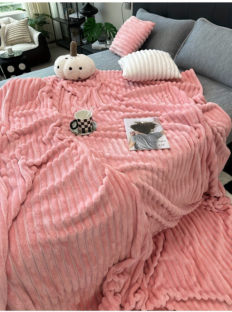 Ultra-Soft Thick Fleece Blanket | Multi-Color, 3D Faux Rabbit Fur, Double-Sided, Ideal for All Seasons, Home, Office, Travel, Camping, Gift for All Occasions