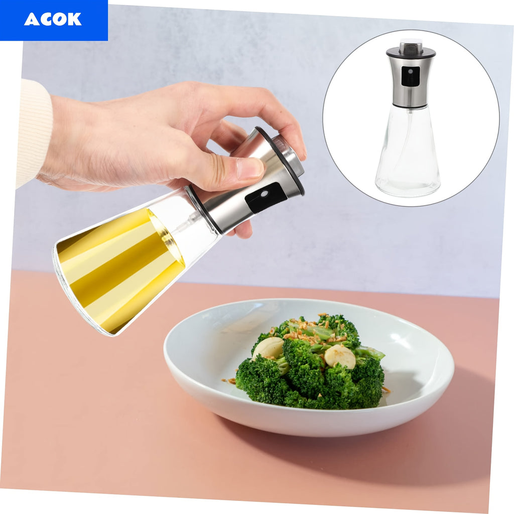 Oil Sprayer for Cooking - Stainless Steel Oil Spray Bottle, Pressurized Spray Glass Oil Spray Pot, Kitchen Olive Oil Cooking, Barbecue Restaurant Oil Spray Bottle, Christmas Essentials