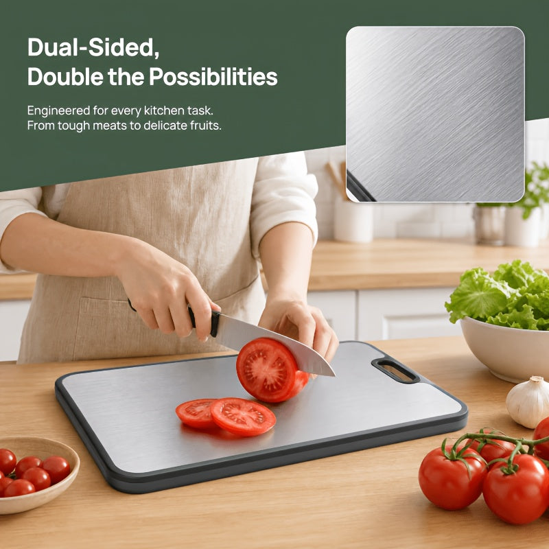 Kitchen Titanium Cutting Board, Double-Sided Food-Grade Cutting Board, Pure Titanium And Wheat Straw PP, Easy to Clean, Large Size 17" X 11.5"