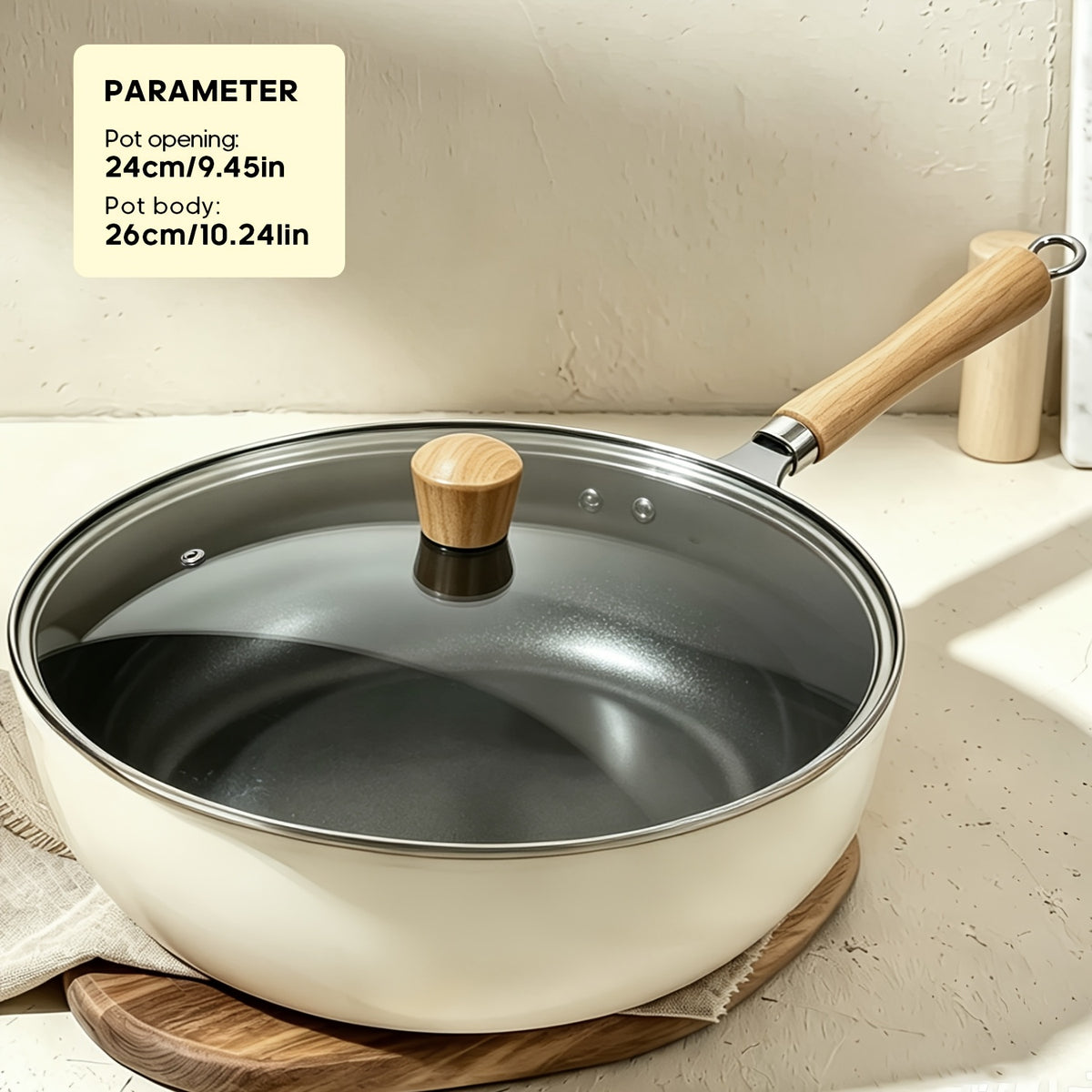 PokEpic Japanese Wok, Ideal for Pots And Pans Set, Large Bellied Non Stick Cookware, Heat Resistant Handle, Fit Gas Induction Stoves, Pressure Cooker Fast Stew, Chafing Dish Alternative, Kitchen Accessories & Gadgets, for Camping, Soups Stewing