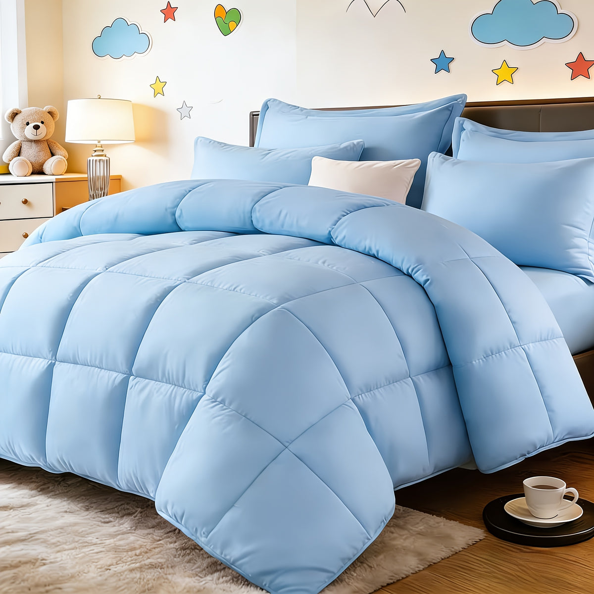 2/3pcs Red And Black bedding with All-Season Comforter, Available in Standard Double/King Double/Super King Sizes. Includes 1 Comforter And 1/2 Pillowcases, Suitable for Kids' Rooms, School Dormitories, Apartments