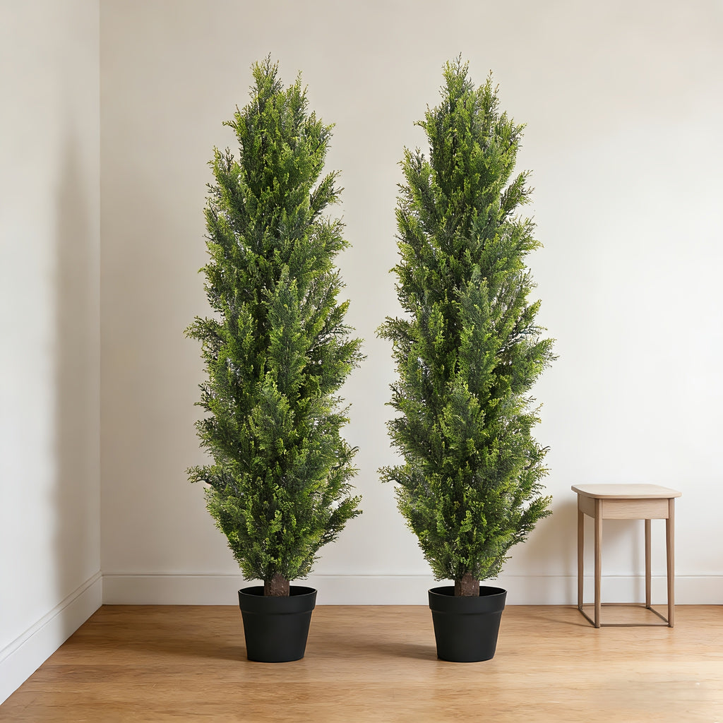 2-Pack Artificial Pine Tree, Faux Greenery Shaped Tree, Artificial Christmas Tree, Suitable for Indoor/Outdoor, Courtyard, Front Door