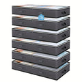 Under Bed Storage Bags 6 Pack, Grey Foldable Fabric Organizers with Zipper Closure and Reinforced Handles for Bedroom and Closet Space Saving