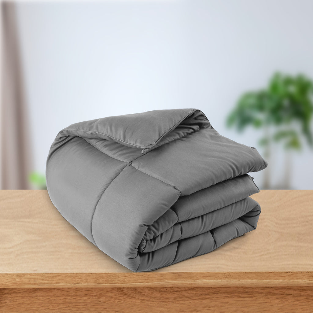 Lux Decor Comforter - All Season Quilt Comforter For Summer Sleeping With Corner Tabs - Soft, Breathable Versatile Bedding & Bedroom Decor - Luxurious Box Stitching