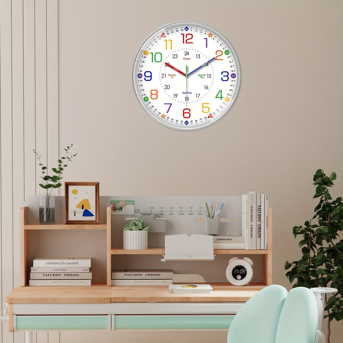 Modern Wall Clock for Bedroom & Classroom, Silent Non-Ticking Quartz Clock, Battery Operated (AA Batteries Not Included), Decorative Timepiece for Living Room & School, 8/10/12/14/16 Inch Options-Perfect Teacher's Day & Back-to-School Gift