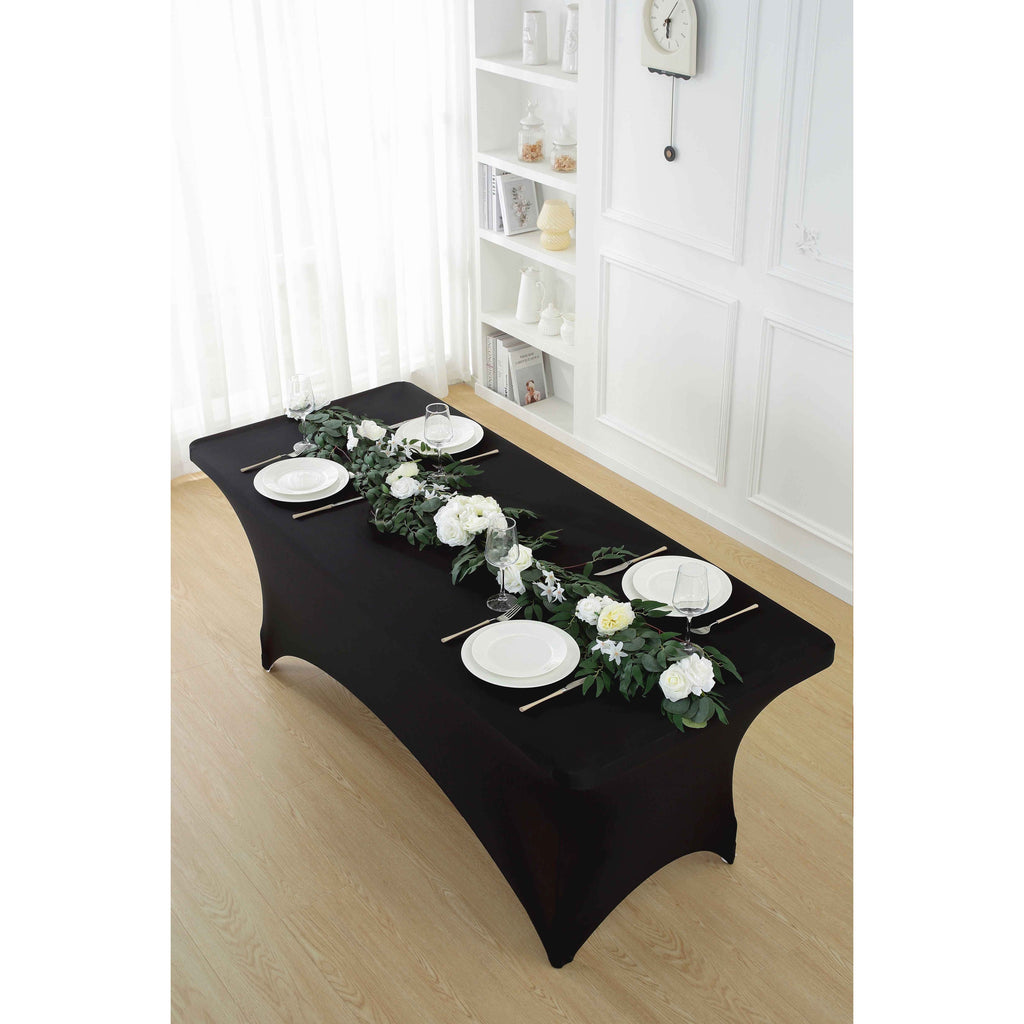3/5pcs Spandex Tablecloth, Premium Spandex Table Cover, Fitted tablecloth, Wrinkle Resistant Stretchable Rectangle Table Cover For Event, Wedding & Parties