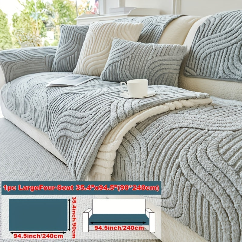 Modern Luxury Faux Non-Slip Sofa Pad, Bohemian Plush Slipcover, Non-slip, All Season, Easy Care, Machine Washable, Pet Friendly, Soft And Comfortable - Perfect for Living Rooms, Bedrooms, Office Home Decor