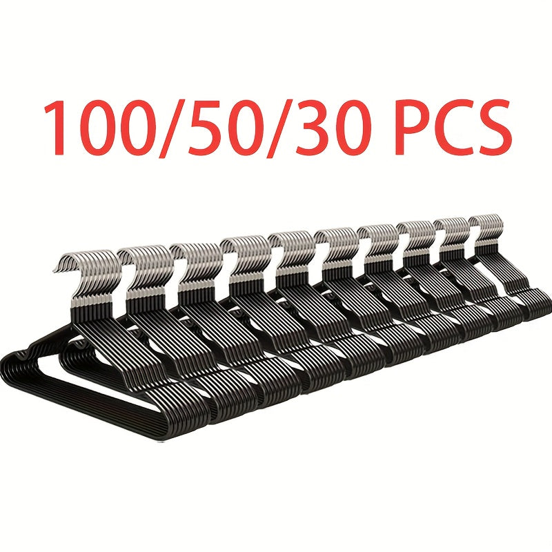 100pcs/50pcs/30pcs, High Manganese Steel Coated Non-slip Hangers, Thickened And Reinforced, Upgraded Weight Capacity, Waterproof And Rust-proof, for Home Use, Commercial Use, Closet Organization And Storage, Coat Hangers, Suit Hangers, Space-saving