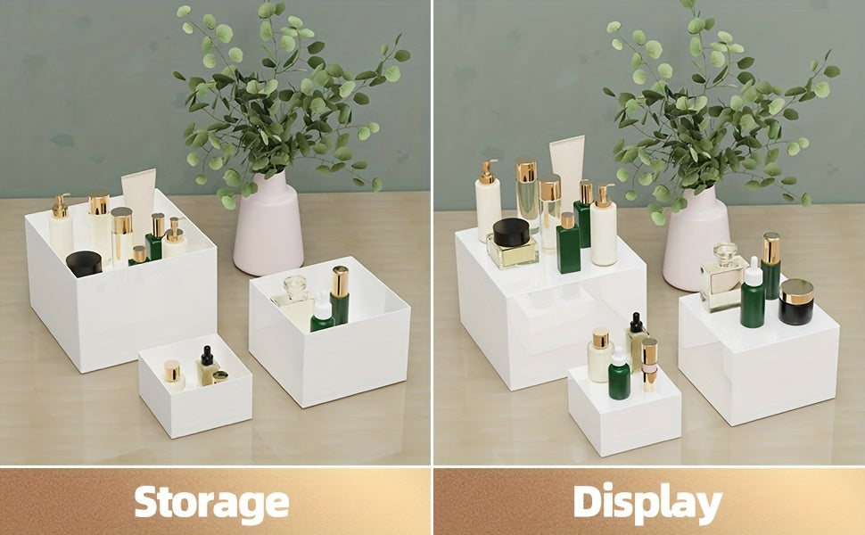 6pcs Clear Acrylic Boxes For Display As Buffet Risers And Stands, Food Risers For Party, Table, Stands, Including 8", 7", 6", 5", 4", 3" (Small, 6pcs, Clear)