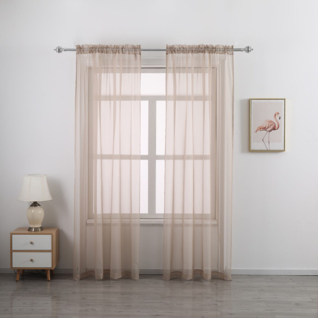 2 Panels Basic Modern Sheer Curtains - Rod Pocket Design Light Filtering Privacy Simple Design Window Drapes for Living Room, Bedroom, and Modern Home Decor Available in Red/Green/Blue/White/Black/Khaki/Yellow