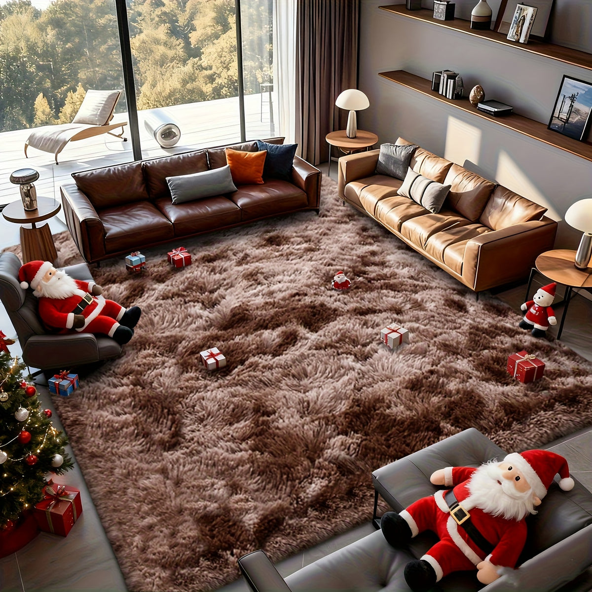 Fluffy Bedroom Carpet Shaggy Fuzzy Grey Soft Rugs for Bedroom Plush Rug Thick Area Rugs for Living Room Cute Room Decor