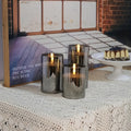 Flameless LED Candle Set of 3 with Remote, Battery Powered ABS Pillar Candles with Realistic Flickering Light for Wedding and Holiday Home Decor