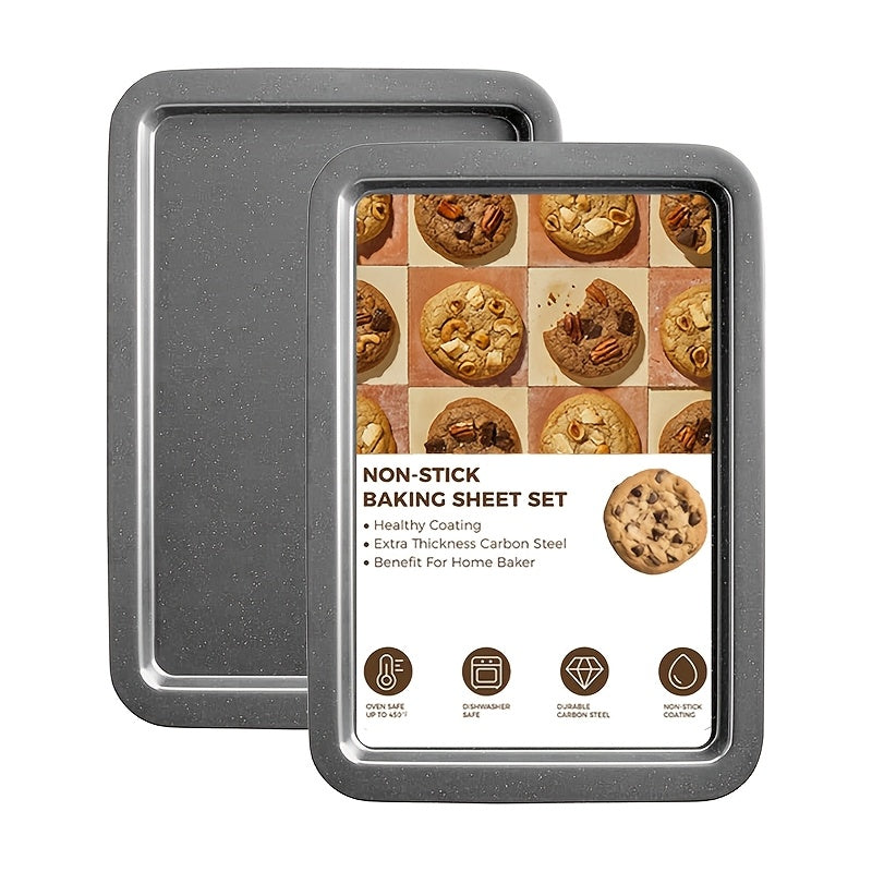 2/6/7/8/12/16/18pcs Nonstick Baking Pans Set Kitchen Baking Sheets Oven Bakeware Sets Round/Square Cake Pan Muffin Pan, Loaf Pan, Roast Pan, Cookie Sheet Baking Supplies Grey Measuring Spoon Scraper Rack Whisks Bread Bag Muffin Cups Spatulas