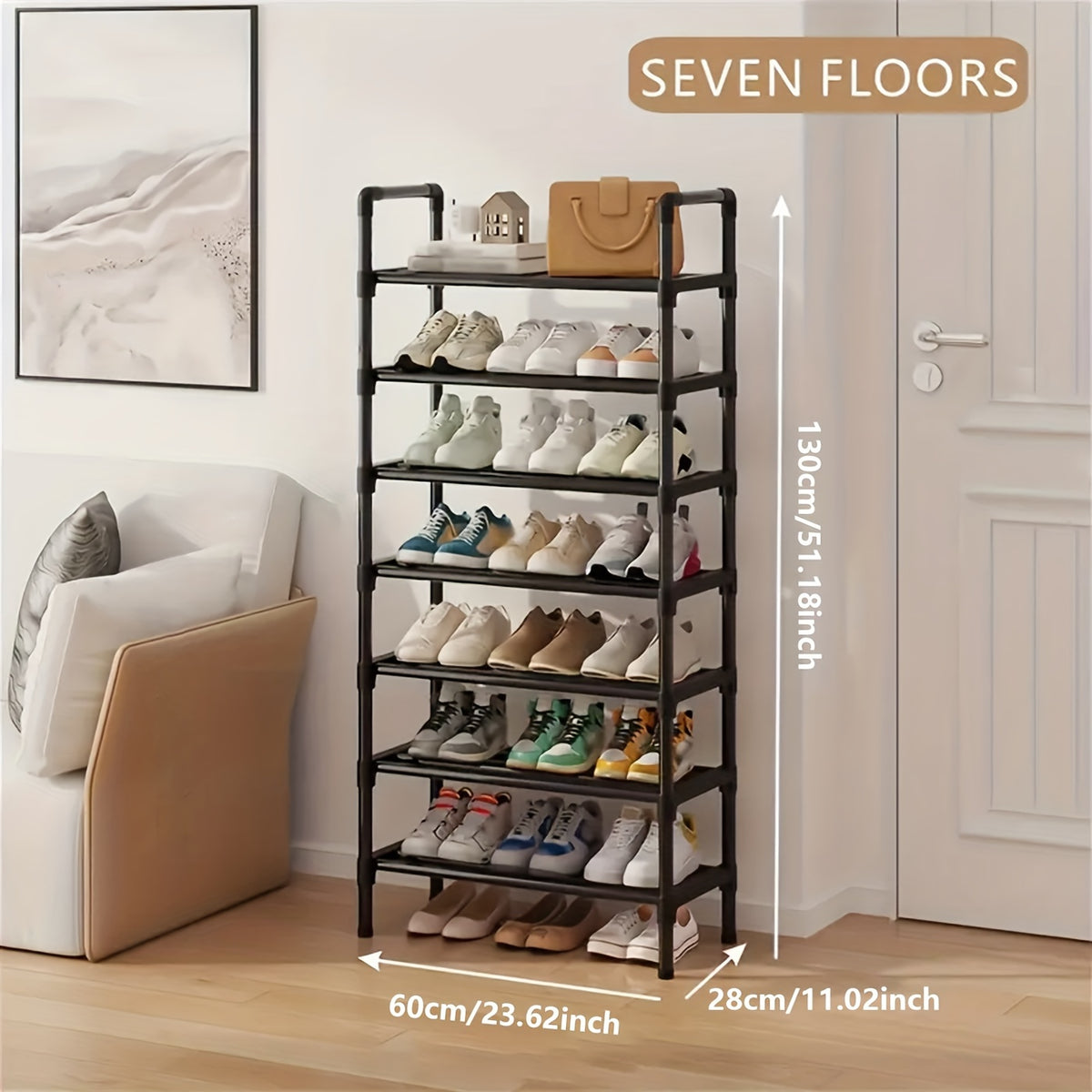 1pc Multi-Layer Shoe Rack, Black Shoe Storage Stand, Simple Household Shoe Storage And Organization, Multifunctional Storage Shelf, Space Saving Shoe Rack, Suitable for Doorway, Bedroom, Corridor