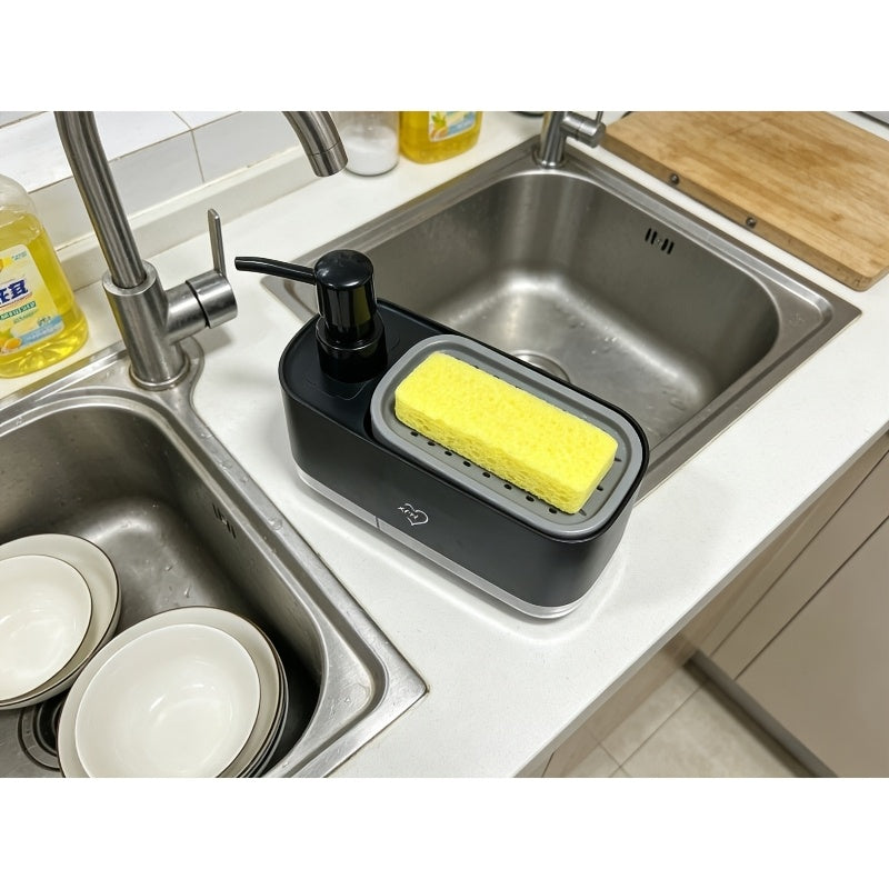 1 Multi-functional Soap Dispenser with Built-in Sponge Holder - Hand And Dish Soap Dispenser Set Detergent Dispenser Sponge Holder 2-In-1 Countertop Soap Pump Dispenser for Kitchen Sink, Ideal Christmas/ Halloween Gift.Shipment From Local Warehouse.