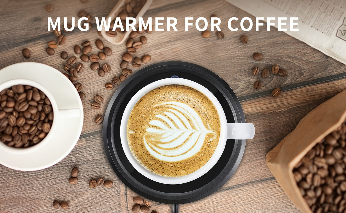 LALAYUAN Electric Mug Warmer, Fast Heating Coffee Cup Warmer with Temperature Control, 110V US Plug, Plug Powered Beverage Heater, with Desk, for Coffee Lovers, Coffee, Milk, Tea, Candle Wax Gift