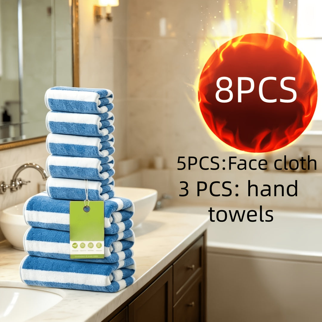 [Ultra-Soft Towel Set] 12/8pcs Towel Set, Ultra-Soft Towel Set with Excellent Absorbency And Quick-Drying Performance, 8pcss Include (1 Large Bath Towel, 2 Medium Bath Towels, 4 Small Bath Towels, 1 Hair-Drying Towel)