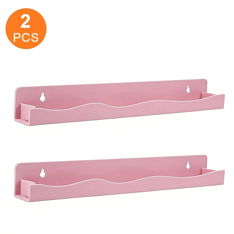 2/4pcs Iridescent Acrylic Floating Shelves - Colorful Wall Mounted Storage Rack for Nail Polish, Cosmetics, Sundries - Perfect for Home, Room, Office, Bathroom, for nail Shop Decor with Art Deco Style. Independence Day/Graduation Gift